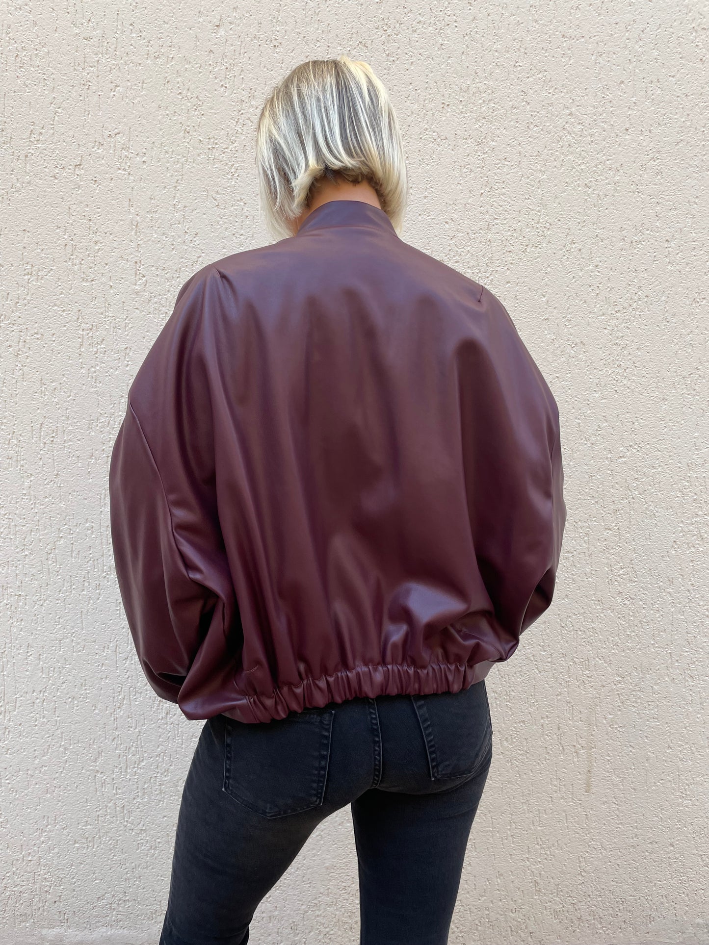 Bomber Giacca Bordeaux Kontatto Con Zip