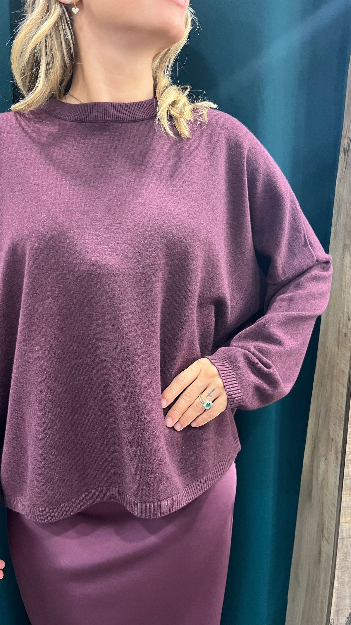 Maglione Bordeaux Over