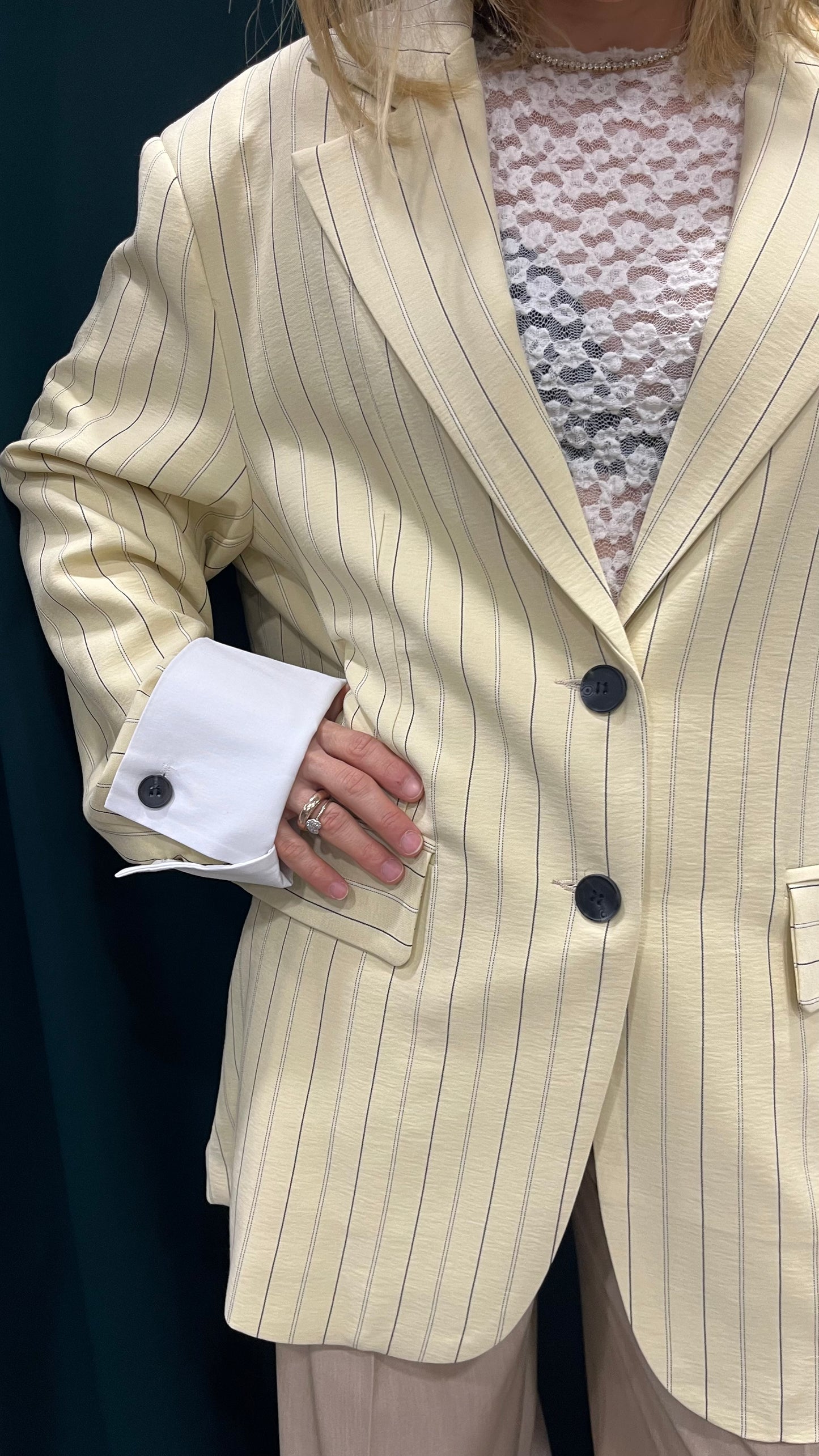 Giacca Over Lumina Giallo a Righe