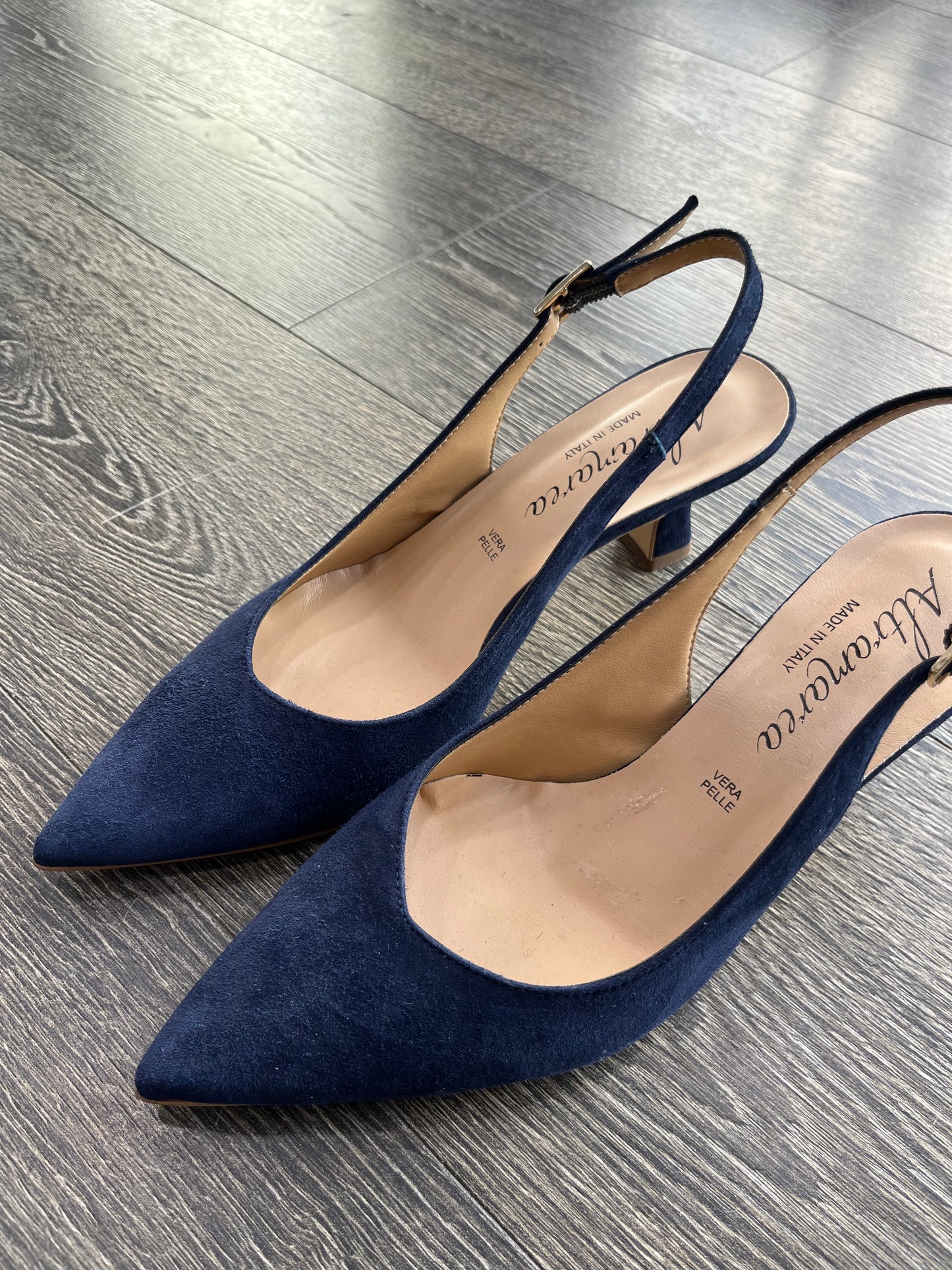 Ballerina Slingback Blu Scamosciate