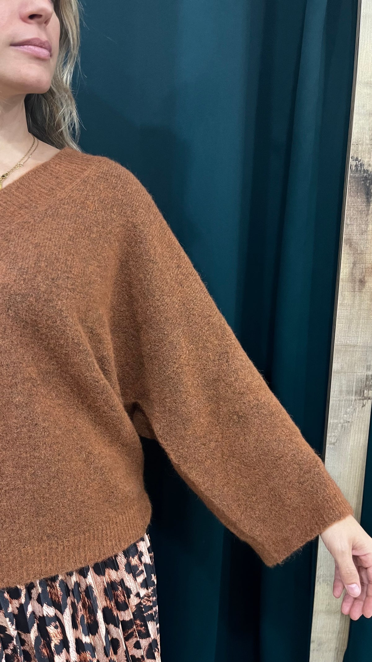 Maglione Duda Alpaca Lana Mattone