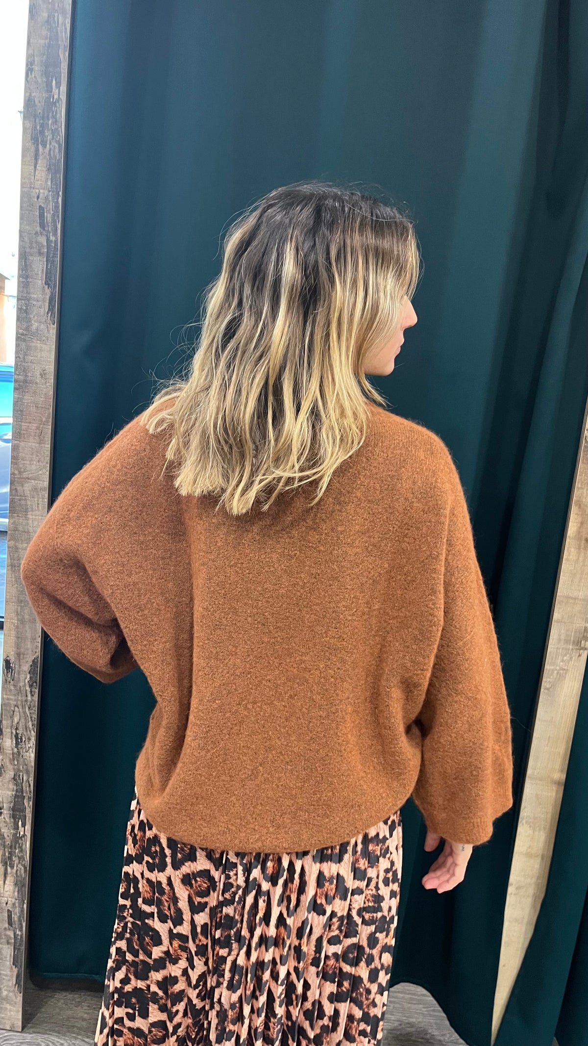 Maglione Duda Alpaca Lana Mattone